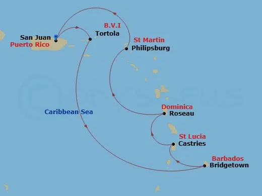 Itinerary schematic diagram