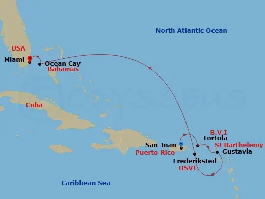 Itinerary schematic diagram