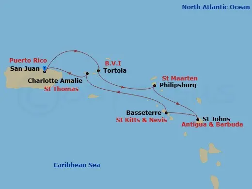 Itinerary schematic diagram