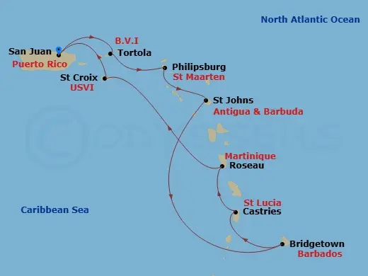 Itinerary schematic diagram