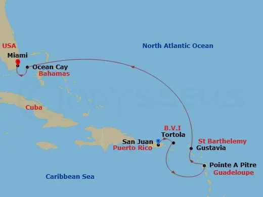 Itinerary schematic diagram