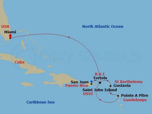 Itinerary schematic diagram