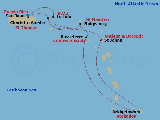 Itinerary schematic diagram