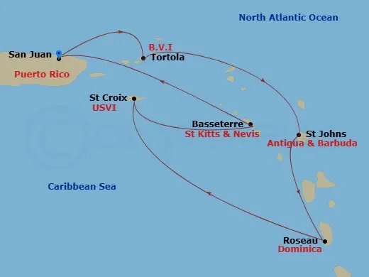 Itinerary schematic diagram