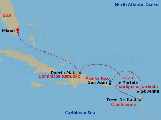 Itinerary schematic diagram