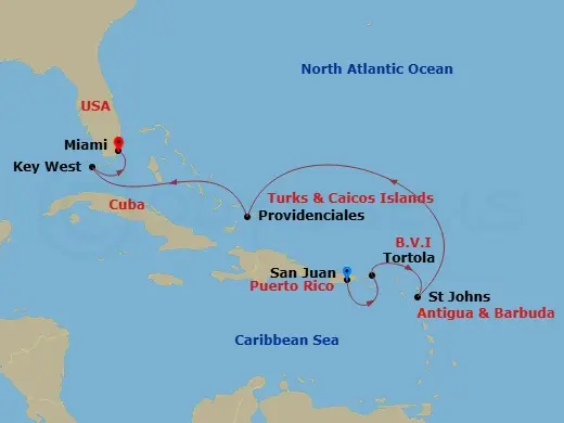 Itinerary schematic diagram
