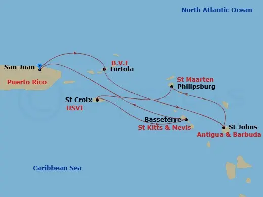 Itinerary schematic diagram