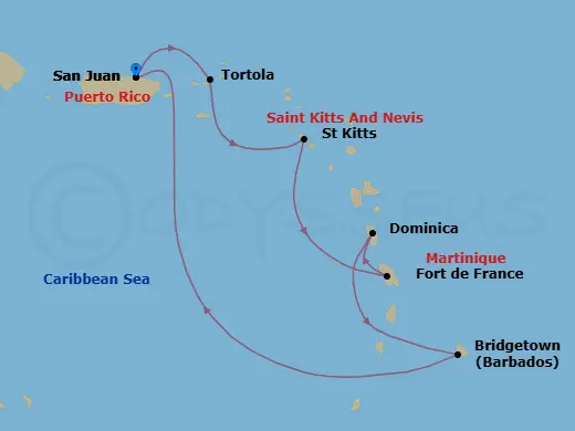 Itinerary schematic diagram