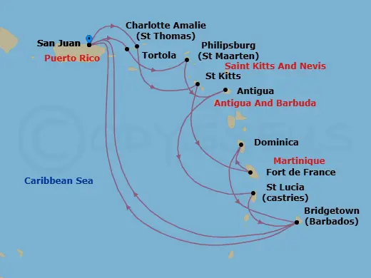 Itinerary schematic diagram