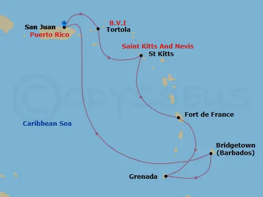 Itinerary schematic diagram
