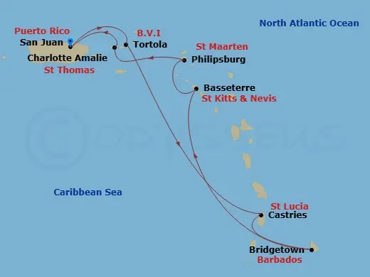 Itinerary schematic diagram