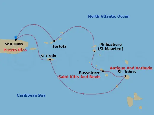 Itinerary schematic diagram