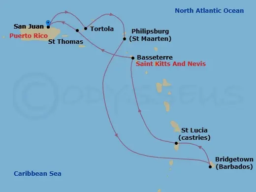 Itinerary schematic diagram