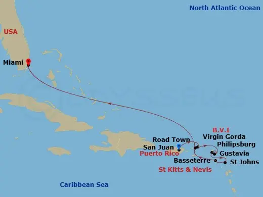 Itinerary schematic diagram