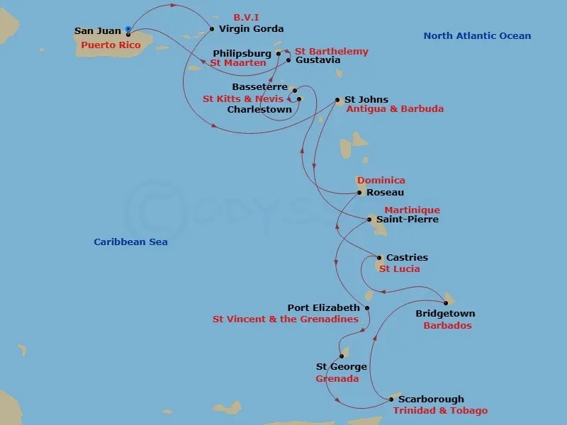 Itinerary schematic diagram