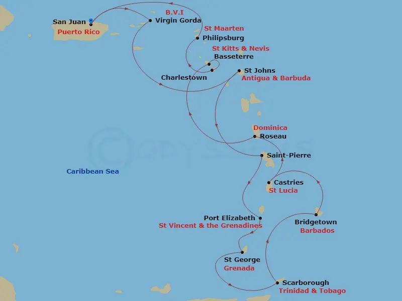 Itinerary schematic diagram