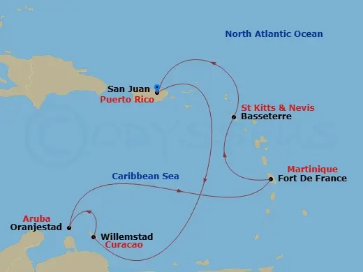 Itinerary schematic diagram