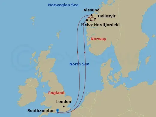 Itinerary schematic diagram