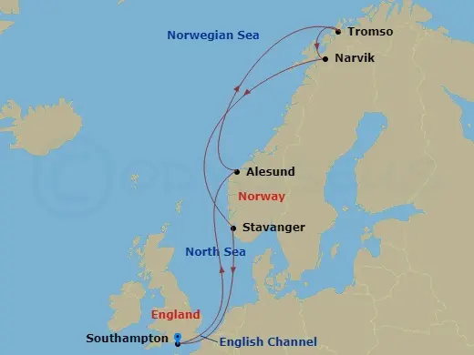 Itinerary schematic diagram