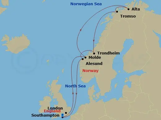 Itinerary schematic diagram