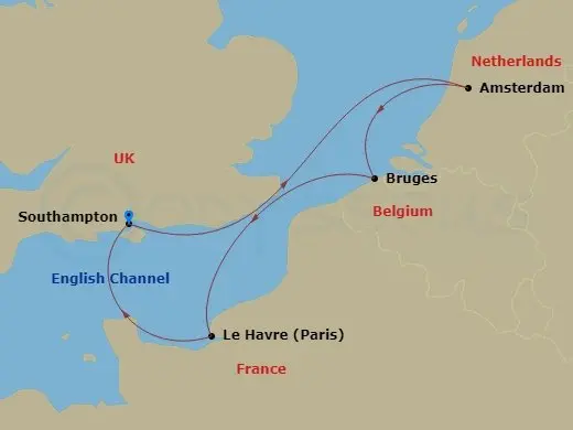 Itinerary schematic diagram