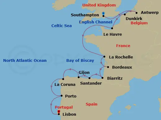 Itinerary schematic diagram