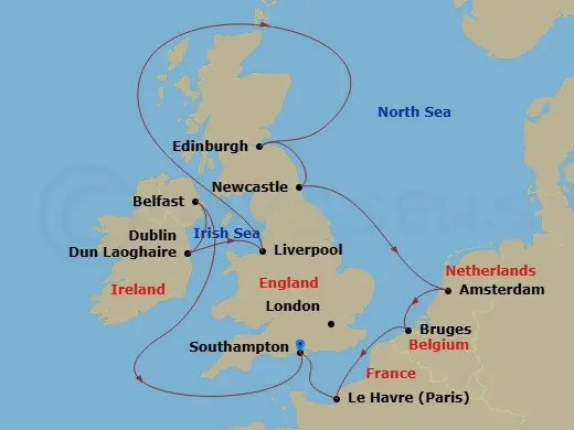 Itinerary schematic diagram