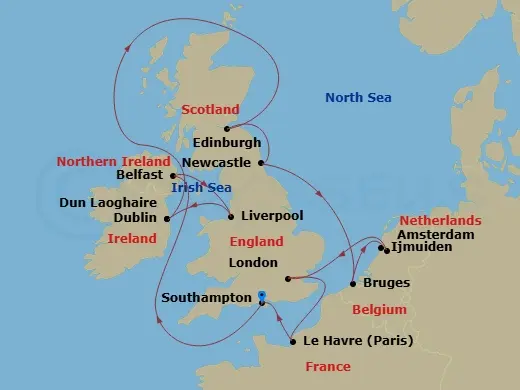 Itinerary schematic diagram