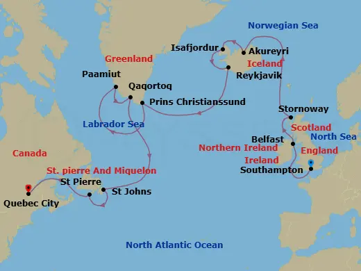 Itinerary schematic diagram