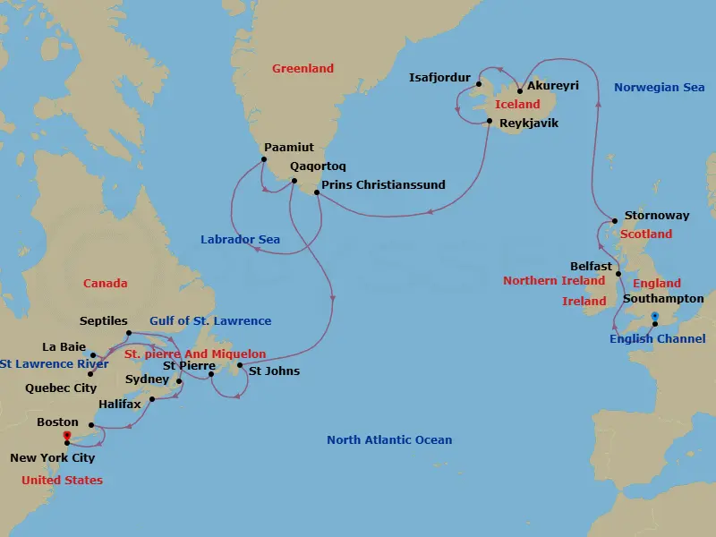 Itinerary schematic diagram