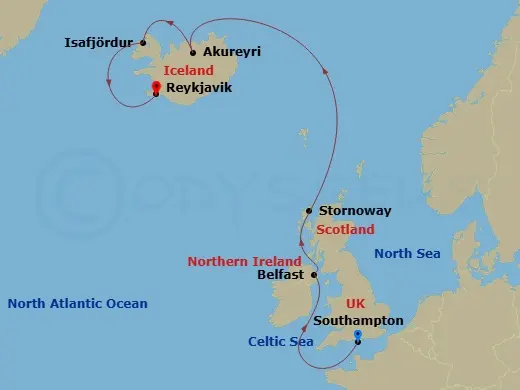 Itinerary schematic diagram