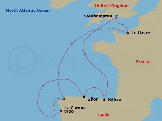 Itinerary schematic diagram