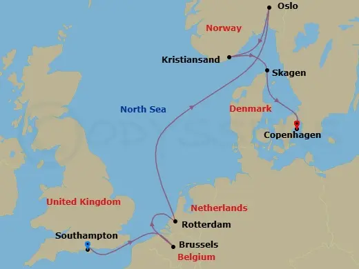 Itinerary schematic diagram