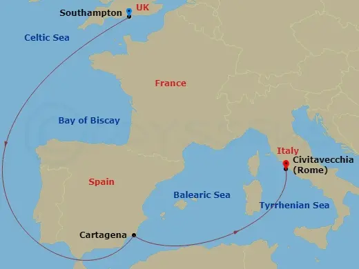 Itinerary schematic diagram