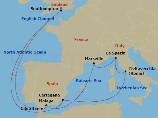 Itinerary schematic diagram