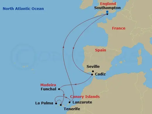 Itinerary schematic diagram