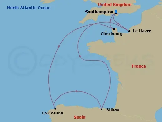 Itinerary schematic diagram