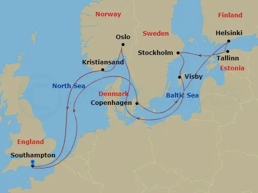 Itinerary schematic diagram
