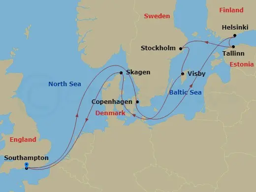 Itinerary schematic diagram