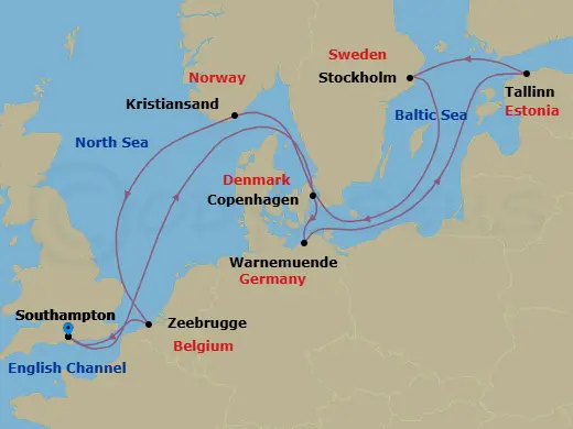 Itinerary schematic diagram