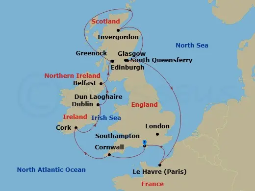 Itinerary schematic diagram