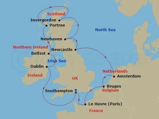 Itinerary schematic diagram