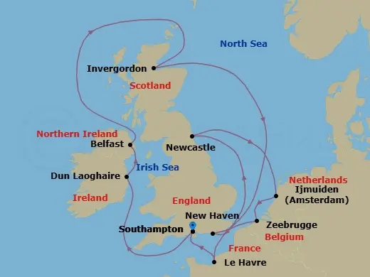 Itinerary schematic diagram