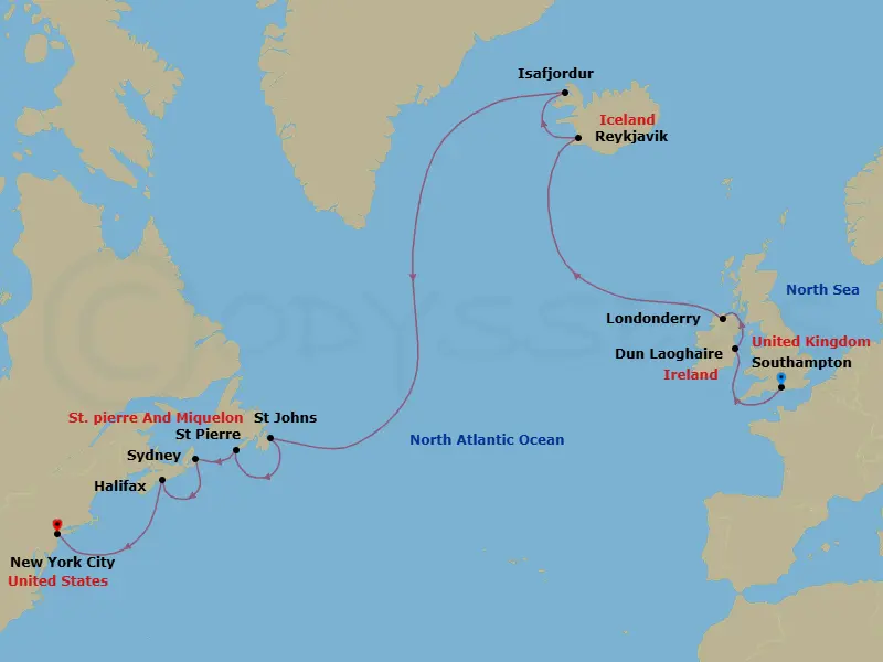 Itinerary schematic diagram