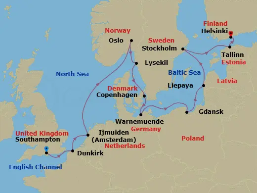 Itinerary schematic diagram