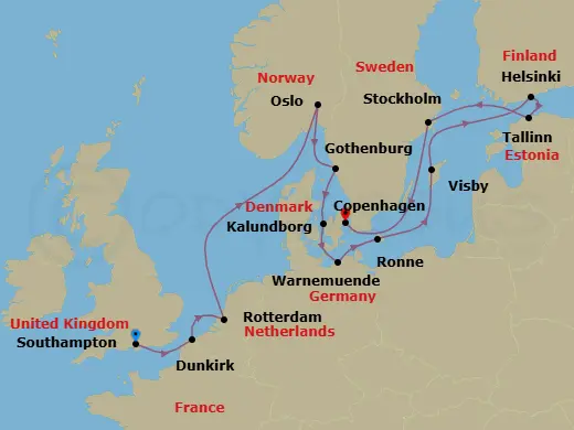 Itinerary schematic diagram