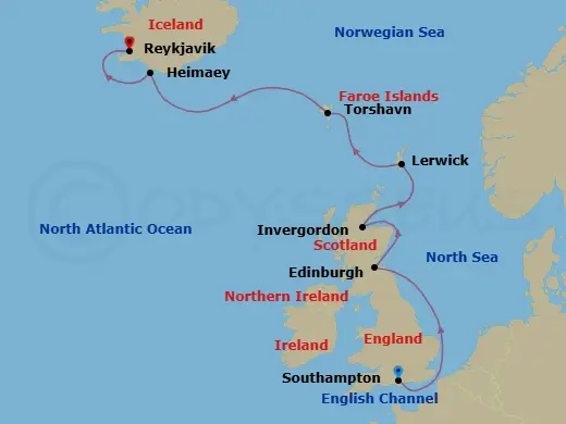 Itinerary schematic diagram