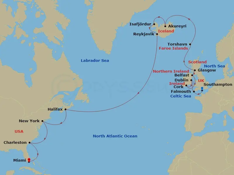Itinerary schematic diagram