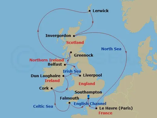Itinerary schematic diagram