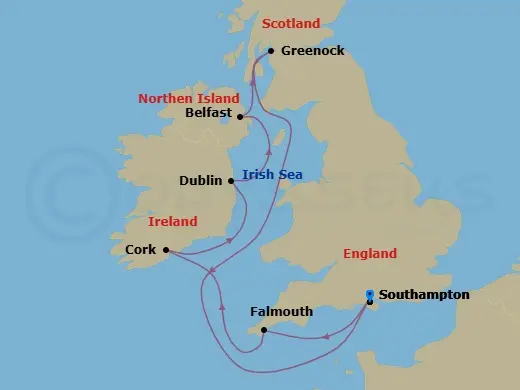 Itinerary schematic diagram